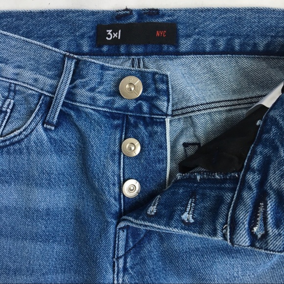 3x1 NYC Fringe Hem Buttonfly Mid rise Crop Jeans 25 - Picture 9 of 17